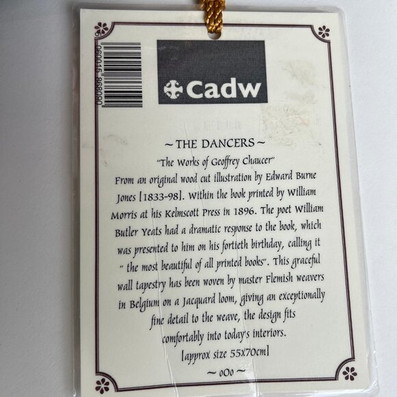 Vintage Antique 1800s Dancing Maidens Design Jacquard Woven Tapestry Wall Art - Picture 4 of 9